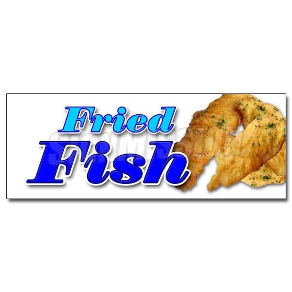 Safety Sign, 48 in Height, Vinyl, 18 in Length, Fried Fish